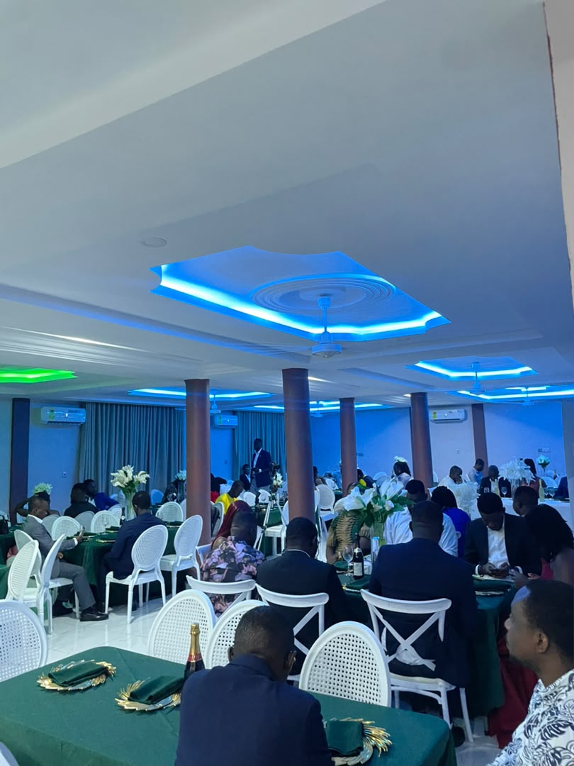 Abank Village conference room seating guests at gala tables