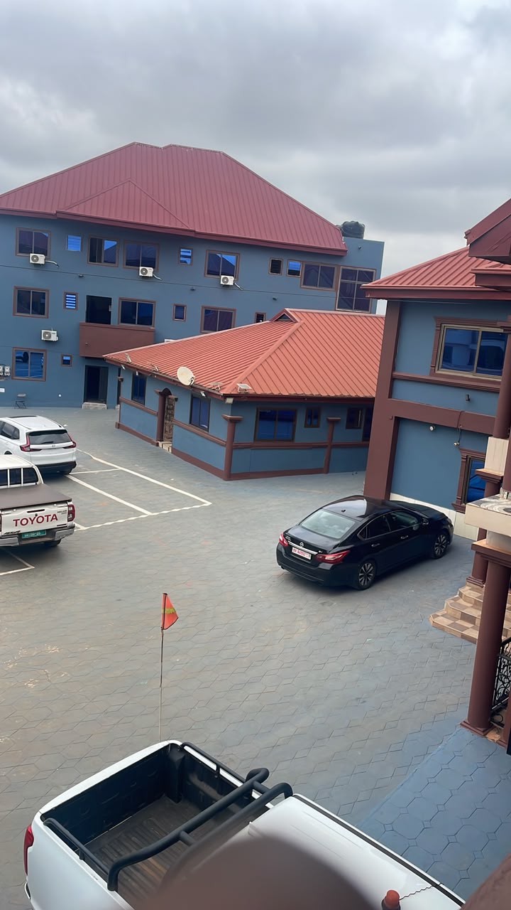 Abank Village Guest House seen from the road, Emena, Kumasi